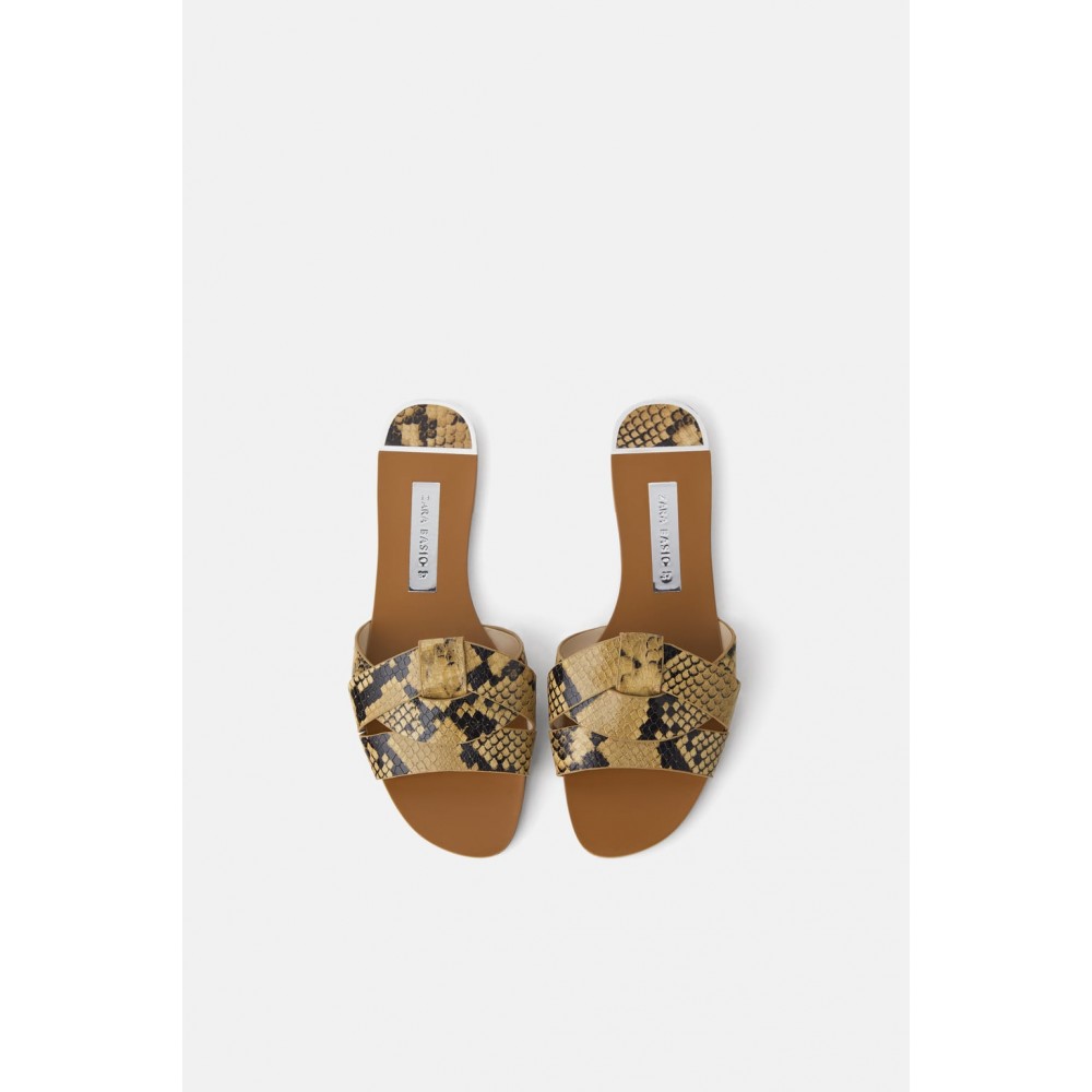 Zara snakeskin shops flats